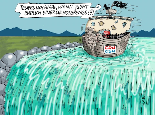 Cartoon: Freier Wasserfall (medium) by RABE tagged corona,bundländerkonferenz,merkel,kanzleramt,lockerungen,stufenplan,öffnungen,lockdown,shutdown,baumärkte,impfdosen,rki,fallzahlen,inzidenzwert,spahn,impfzentren,impfreihenfolge,wasserfall,abgrund,union,cdu,csu,wahlkampf,absturz,gallionsfigur,wurm,holzwurm,umfragetief,corona,bundländerkonferenz,merkel,kanzleramt,lockerungen,stufenplan,öffnungen,lockdown,shutdown,baumärkte,impfdosen,rki,fallzahlen,inzidenzwert,spahn,impfzentren,impfreihenfolge,wasserfall,abgrund,union,cdu,csu,wahlkampf,absturz,gallionsfigur,wurm,holzwurm,umfragetief