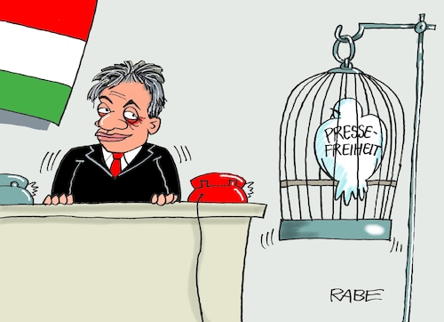 Cartoon: Freiheitliches (medium) by RABE tagged orban,victor,ungarn,fein,presse,pressefreiheit,journalisten,rabe,ralf,böhme,cartoon,karikatur,pressezeichnung,farbcartoon,tagescartoon,käfig,vogel,taube,gefangene,eu,brüssel,orban,victor,ungarn,fein,presse,pressefreiheit,journalisten,rabe,ralf,böhme,cartoon,karikatur,pressezeichnung,farbcartoon,tagescartoon,käfig,vogel,taube,gefangene,eu,brüssel