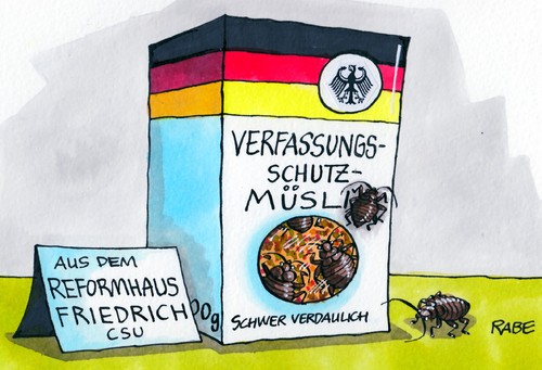 Cartoon: Friedrichs Müsli (medium) by RABE tagged friedrichs,bundesinnenminister,csu,bayern,innenminister,innenministerium,bundesregierung,kanzlerin,cdu,berlin,verfassungsschutz,verfassungsschützer,vleute,reform,reformhaus,reformstau,verfassungsschutzreform,reförmchen,nazi,neonazi,neonaziszene,polizei,nsu,terrorzelle,akten,spitzel,müsli,vollkorn,mehrfruchtmüsli,körner,friedrichs,bundesinnenminister,csu,bayern,innenminister,innenministerium,bundesregierung,kanzlerin,cdu,berlin,verfassungsschutz,verfassungsschützer,vleute,reform,reformhaus,reformstau,verfassungsschutzreform,reförmchen,nazi,neonazi,neonaziszene,polizei,nsu,terrorzelle,akten,spitzel,müsli,vollkorn,mehrfruchtmüsli,körner