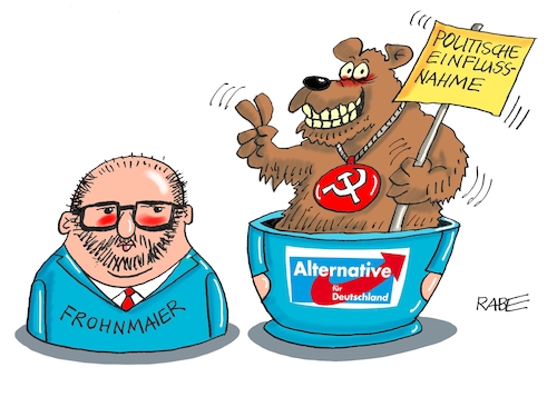 Cartoon: Frohnmaier AfD (medium) by RABE tagged putin,ukraine,russland,kreml,poroschenko,ukrainekrise,rabe,ralf,böhme,cartoon,karikatur,pressezeichnung,farbcartoon,meer,marineschiffe,handelsschiffe,festnahmen,kriegsschiffe,provokation,merkel,eu,einflußnahme,europawahl,bundestag,abgeordnete,wahl,moska,agent,bär,madrioschka,afd,frohnmaier,putin,ukraine,russland,kreml,poroschenko,ukrainekrise,rabe,ralf,böhme,cartoon,karikatur,pressezeichnung,farbcartoon,meer,marineschiffe,handelsschiffe,festnahmen,kriegsschiffe,provokation,merkel,eu,einflußnahme,europawahl,bundestag,abgeordnete,wahl,moska,agent,bär,madrioschka,afd,frohnmaier