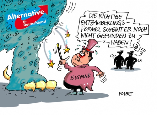 Cartoon: Gabriel (medium) by RABE tagged sigmar,gabriel,spd,vizekanzler,auseinandersetzung,fernsehduell,entzauberer,zauberformel,flüchtlinge,flüchtlingskrise,integration,rabe,ralf,böhme,cartoon,karikatur,pressezeichnung,farbcartoon,tagescartoon,gewichte,gefahr,afd,pegida,alternative,gefahrenquelle,sigmar,gabriel,spd,vizekanzler,auseinandersetzung,fernsehduell,entzauberer,zauberformel,flüchtlinge,flüchtlingskrise,integration,rabe,ralf,böhme,cartoon,karikatur,pressezeichnung,farbcartoon,tagescartoon,gewichte,gefahr,afd,pegida,alternative,gefahrenquelle