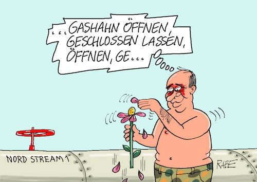 Cartoon: Gashahn Aufdreher und Zudreher (medium) by RABE tagged gas,gassparen,gasnotstand,gasgeben,sanktionen,gasspeicher,gasheizung,rabe,ralf,böhme,cartoon,karikatur,pressezeichnung,farbcartoon,tagescartoon,robert,habeck,putin,ukrainekrieg,blüte,blumen,blütenblätter,blütenblätterzupfer,nordstream,eins,gas,gassparen,gasnotstand,gasgeben,sanktionen,gasspeicher,gasheizung,rabe,ralf,böhme,cartoon,karikatur,pressezeichnung,farbcartoon,tagescartoon,robert,habeck,putin,ukrainekrieg,blüte,blumen,blütenblätter,blütenblätterzupfer,nordstream,eins