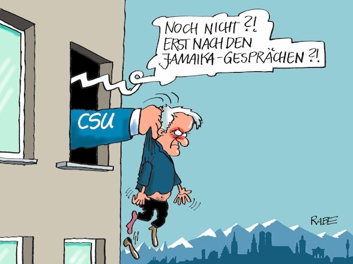 Cartoon: Geduld Geduld (medium) by RABE tagged seehofer,csu,wahldebakel,bayern,rücktritt,rabe,ralf,böhme,münchen,sprengstoff,wahlergebnisse,söder,wahlurne,schwesterpartei,sondierungsgespräche,union,merkel,jamaika,obergrenze,verhandlungen,regierungsbildung,fenster,arm,rausschmiss,parteitag,personalentscheidungen,geduld,seehofer,csu,wahldebakel,bayern,rücktritt,rabe,ralf,böhme,münchen,sprengstoff,wahlergebnisse,söder,wahlurne,schwesterpartei,sondierungsgespräche,union,merkel,jamaika,obergrenze,verhandlungen,regierungsbildung,fenster,arm,rausschmiss,parteitag,personalentscheidungen