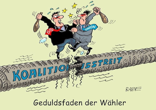 Cartoon: Geduldsfaden (medium) by RABE tagged merz,union,kanzler,fritze,koalition,spd,klingbeil,bundesregierung,rabe,ralf,böhme,cartoon,karikatur,pressezeichnung,farbcartoon,tagescartoon,trump,putin,krisen,tv,nachrichten,waschmaschine,koalitionsstreit,ampel,ampelchaos,nerven,geduld,geduldsfaden,wähler,bürger,merz,union,kanzler,fritze,koalition,spd,klingbeil,bundesregierung,rabe,ralf,böhme,cartoon,karikatur,pressezeichnung,farbcartoon,tagescartoon,trump,putin,krisen,tv,nachrichten,waschmaschine,koalitionsstreit,ampel,ampelchaos,nerven,geduld,geduldsfaden,wähler,bürger