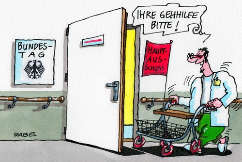 Cartoon: Gehhilfegehilfe (medium) by RABE tagged gehhilfe,rollator,pflegeheim,krankenstation,pfleger,regierungsbildung,übergangsregierung,koalition,koalitionsgespräche,koalitionsvertrag,basis,basisbefragung,neuwahlen,spd,sozialdemokraten,union,seehofer,kanzlerin,merkel,gabriel,nahles,rabe,ralf,böhme,cartoon,karikatur,pressezeichnung,farbcartoon,bundestag,kabinett,hauptausschuss,regierungsgeschäfte,maut,steuererhöhung,übergangslösung,mindestlohn,gehhilfe,rollator,pflegeheim,krankenstation,pfleger,regierungsbildung,übergangsregierung,koalition,koalitionsgespräche,koalitionsvertrag,basis,basisbefragung,neuwahlen,spd,sozialdemokraten,union,seehofer,kanzlerin,merkel,gabriel,nahles,rabe,ralf,böhme,cartoon,karikatur,pressezeichnung,farbcartoon,bundestag,kabinett,hauptausschuss,regierungsgeschäfte,maut,steuererhöhung,übergangslösung,mindestlohn