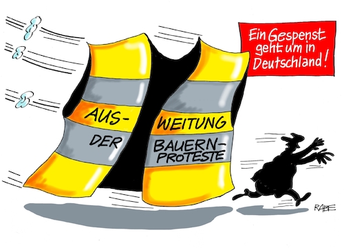 Cartoon: Geisterstunde (medium) by RABE tagged ampelregierung,scholz,spd,grüne,fdp,lindner,kinder,kindergrundsicherung,rabe,ralf,böhme,cartoon,karikatur,pressezeichnung,farbcartoon,tagescartoon,hausmeister,ohren,zähne,bauern,bauernproteste,bauernblockade,weste,gelb,gelbweste,traktoren,gespenst,ampelregierung,scholz,spd,grüne,fdp,lindner,kinder,kindergrundsicherung,rabe,ralf,böhme,cartoon,karikatur,pressezeichnung,farbcartoon,tagescartoon,hausmeister,ohren,zähne,bauern,bauernproteste,bauernblockade,weste,gelb,gelbweste,traktoren,gespenst