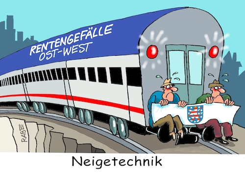 Cartoon: Geneigte Betrachter (medium) by RABE tagged merz,union,kanzler,fritze,koalition,spd,klingbeil,bundesregierung,rabe,ralf,böhme,cartoon,karikatur,pressezeichnung,farbcartoon,tagescartoon,trump,putin,krisen,tv,nachrichten,rente,rentner,rentenbetragrentengefälle,ost,west,neige,neigetechnik,zug,ice,schluß,schlusslicht,thüringen,merz,union,kanzler,fritze,koalition,spd,klingbeil,bundesregierung,rabe,ralf,böhme,cartoon,karikatur,pressezeichnung,farbcartoon,tagescartoon,trump,putin,krisen,tv,nachrichten,rente,rentner,rentenbetragrentengefälle,ost,west,neige,neigetechnik,zug,ice,schluß,schlusslicht,thüringen