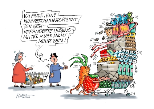 Cartoon: Geniale Gene (medium) by RABE tagged merz,kanzler,koalition,union,spd,klingbeil,cartoon,karikatur,pressezeichnung,farbcartoon,tagescartoon,db,bahn,frühling,frühjahr,frühjahrsputz,ice,zug,blumenkasten,blumenkästen,esc,songcontest,gen,gentechnik,genmanipulation,lebensmittel,eu,kennzeichnung,supermarkt,korbwagen,merz,kanzler,koalition,union,spd,klingbeil,cartoon,karikatur,pressezeichnung,farbcartoon,tagescartoon,db,bahn,frühling,frühjahr,frühjahrsputz,ice,zug,blumenkasten,blumenkästen,esc,songcontest,gen,gentechnik,genmanipulation,lebensmittel,eu,kennzeichnung,supermarkt,korbwagen