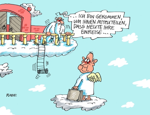 Cartoon: Genscher (medium) by RABE tagged genscher,fdp,ausreise,einreise,prag,botschaft,rabe,ralf,böhme,cartoon,karikatur,pressezeichnung,farbcartoon,tagescartoon,himmel,petrus,himmelspforte,balkon,mauerfall,maueröffnung,wende,genscher,fdp,ausreise,einreise,prag,botschaft,rabe,ralf,böhme,cartoon,karikatur,pressezeichnung,farbcartoon,tagescartoon,himmel,petrus,himmelspforte,balkon,mauerfall,maueröffnung,wende