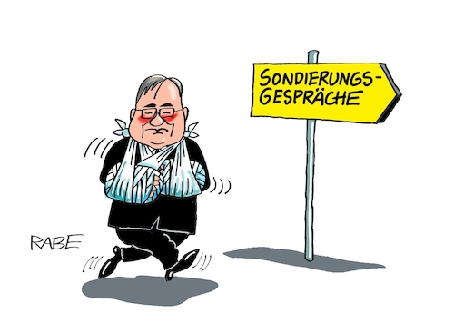 Cartoon: Gipskopf (medium) by RABE tagged bundestagswahl,wahlkampf,osten,ddr,ostbeauftragter,bundesregierung,recht,rabe,ralf,böhme,cartoon,karikatur,pressezeichnung,farbcartoon,tagescartoon,kanzleramt,laschet,gartenzwerg,sondierung,sondierungsrunde,sondierungsgespräche,fdp,lindner,habeck,gips,gipsarm,gipsverband,verband,bundestagswahl,wahlkampf,osten,ddr,ostbeauftragter,bundesregierung,recht,rabe,ralf,böhme,cartoon,karikatur,pressezeichnung,farbcartoon,tagescartoon,kanzleramt,laschet,gartenzwerg,sondierung,sondierungsrunde,sondierungsgespräche,fdp,lindner,habeck,gips,gipsarm,gipsverband,verband