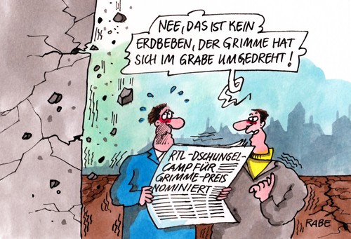 Cartoon: Grimmepreis I (medium) by RABE tagged grimme,grimmepreis,fernsehpreis,nominierung,privatsender,privatfernsehen,rtl,dschungel,dschungelcamp,ekelprüfungen,rabe,ralf,böhme,cartoon,karikatur,einschaltquoten,grimmeinstitut,dschungelkönig,zietlow,hartwich,grimme,grimmepreis,fernsehpreis,nominierung,privatsender,privatfernsehen,rtl,dschungel,dschungelcamp,ekelprüfungen,rabe,ralf,böhme,cartoon,karikatur,einschaltquoten,grimmeinstitut,dschungelkönig,zietlow,hartwich