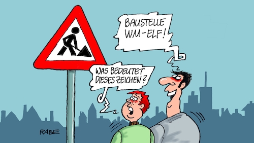 Cartoon: Großbaustelle (medium) by RABE tagged russlan,moskau,präsidentenwahl,kreml,kremlchef,putin,rabe,ralf,böhme,cartoon,karikatur,pressezeichnung,farbcartoon,tagescartoon,fußball,wm,russland,achtelfinale,südkorea,löw,bundestrainer,özil,müller,sieg,heimreise,baustelle,gruppenspiel,vrkehrszeichen,kind,vater,frage,elf,nationalelf,mannschaftsaufstellung,russlan,moskau,präsidentenwahl,kreml,kremlchef,putin,rabe,ralf,böhme,cartoon,karikatur,pressezeichnung,farbcartoon,tagescartoon,fußball,wm,russland,achtelfinale,südkorea,löw,bundestrainer,özil,müller,sieg,heimreise,baustelle,gruppenspiel,vrkehrszeichen,kind,vater,frage,elf,nationalelf,mannschaftsaufstellung