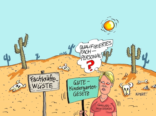 Cartoon: Gute Kindergartengesetz (medium) by RABE tagged kindergarten,kita,kindergartengesetz,bildungsministerin,bildungsoffensive,giffey,rabe,ralf,böhme,cartoon,karikatur,pressezeichnung,farbcartoon,tagescartoon,wüste,fachpersonal,qualifizierung,fachkräfte,fachkräftemangel,kindergarten,kita,kindergartengesetz,bildungsministerin,bildungsoffensive,giffey,rabe,ralf,böhme,cartoon,karikatur,pressezeichnung,farbcartoon,tagescartoon,wüste,fachpersonal,qualifizierung,fachkräfte,fachkräftemangel