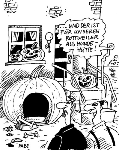 Cartoon: Halloween (medium) by RABE tagged halloween,volksfest,usa,irland,süsse,saures,streiche,grusel,samhainfest,kelten,halloweenbräuche,kürbis,kürbiskopf,kürbislaterne,rabe,ralf,böhme,cartoon,karikatur,pressezeichnung,hund,kampfhund,listenhund,rottweiler,hütte,hundehütte,knochen,halloween,volksfest,usa,irland,süsse,saures,streiche,grusel,samhainfest,kelten,halloweenbräuche,kürbis,kürbiskopf,kürbislaterne,rabe,ralf,böhme,cartoon,karikatur,pressezeichnung,hund,kampfhund,listenhund,rottweiler,hütte,hundehütte,knochen