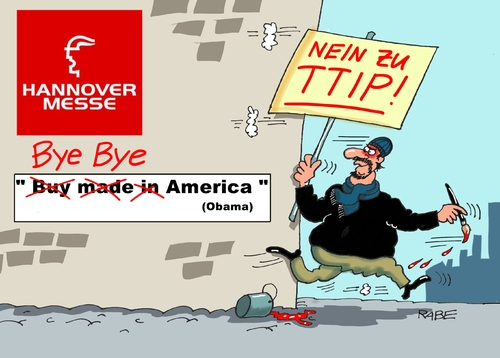 Cartoon: Hannover Vier (medium) by RABE tagged hannover,hannovermesse,staatsbesuch,obama,usa,merkel,kanzlerin,ttip,protest,rabe,ralf,böhme,cartoon,karikatur,pressezeichnung,farbcartoon,tagescartoon,handelsabkommen,mauer,transparent,protets,hannover,hannovermesse,staatsbesuch,obama,usa,merkel,kanzlerin,ttip,protest,rabe,ralf,böhme,cartoon,karikatur,pressezeichnung,farbcartoon,tagescartoon,handelsabkommen,mauer,transparent,protets