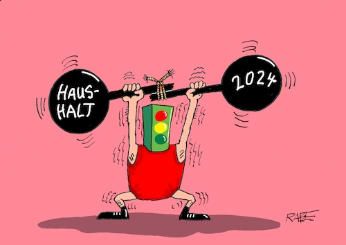 Cartoon: Hantel mit Wandel (medium) by RABE tagged ampelregierung,scholz,spd,grüne,fdp,lindner,kinder,kindergrundsicherung,rabe,ralf,böhme,cartoon,karikatur,pressezeichnung,farbcartoon,tagescartoon,hausmeister,ohren,zähne,handlungsfähigkeit,schuldenbremse,haushalt,haushaltsbeschluss,einigung,bundeshaushalt,regierungserklärung,gewicht,hantel,gewichtheber,bindfaden,bruch,ampelregierung,scholz,spd,grüne,fdp,lindner,kinder,kindergrundsicherung,rabe,ralf,böhme,cartoon,karikatur,pressezeichnung,farbcartoon,tagescartoon,hausmeister,ohren,zähne,handlungsfähigkeit,schuldenbremse,haushalt,haushaltsbeschluss,einigung,bundeshaushalt,regierungserklärung,gewicht,hantel,gewichtheber,bindfaden,bruch