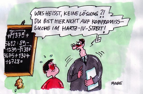 Cartoon: Hartzlösung (medium) by RABE tagged familienministerin,sozialministerin,schwarzgelg,hartzstrei,lösung,kompromiss,schule,lehrer,schüler,tafel,schwamm,unterricht,mathematik,kreide,euro,bildungspaket,hilfspaket,sozialhilfe,familienministerin,sozialministerin,lösung,kompromiss,schüler,lehrer,schule,tafel,mathematik,euro,bildungspaket,kreide,bildung,familie,hartz