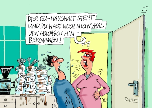 Cartoon: Haushaltsangelegenheit (medium) by RABE tagged eu,brüssel,rede,nation,lage,uschi,ursula,von,der,leyen,rabe,ralf,böhme,cartoon,karikatur,pressezeichnung,farbcartoon,tagescartoon,haushalt,haushaltsbeschluss,haushaltslage,geldausgaben,geldverteilung,mann,frau,ehepaar,abwasch,beschluss,geschirr,abwaschwasser,abwaschlappen,dreck,schmutz,essensreste,besteck,eu,brüssel,rede,nation,lage,uschi,ursula,von,der,leyen,rabe,ralf,böhme,cartoon,karikatur,pressezeichnung,farbcartoon,tagescartoon,haushalt,haushaltsbeschluss,haushaltslage,geldausgaben,geldverteilung,mann,frau,ehepaar,abwasch,beschluss,geschirr,abwaschwasser,abwaschlappen,dreck,schmutz,essensreste,besteck