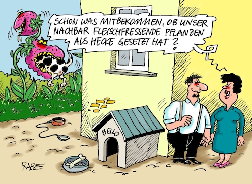 Cartoon: Heckensetzer (medium) by RABE tagged garten,gärtner,pflanzzeit,gärtnerei,wiese,rasen,blumen,beete,blumenbeete,rabe,ralf,böhme,cartoon,karikatur,pressezeichnung,farbcartoon,tagescartoon,pflanzen,hecke,sträucher,bäume,hund,bello,hundehütte,fleischfresser,garten,gärtner,pflanzzeit,gärtnerei,wiese,rasen,blumen,beete,blumenbeete,rabe,ralf,böhme,cartoon,karikatur,pressezeichnung,farbcartoon,tagescartoon,pflanzen,hecke,sträucher,bäume,hund,bello,hundehütte,fleischfresser