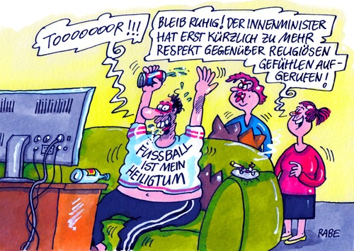 Cartoon: Heiligtum (medium) by RABE tagged heiligtum,religion,gefühl,islam,mohammed,islamkarikaturen,respekt,religionsfreiheit,fußball,tor,bundesliga,fernsehen,fußballspiel,friedrich,bundesinnenminister,csu,bayern,innenminister,innenministerium,bundesregierung,kanzlerin,cdu,berlin,verfassungsschutz,verfassungsschützer,vleute,reform,verfassungsschutzreform,reförmchen,nazi,neonazi,neonaziszene,polizei,nsu,terrorzelle,akten,spitzel,neonazidatei,polizeigewerkschaft,informationspannen,neonazitrio,zwickau,innensenator,henkel,informationslücken,christen,christentum,islamisten,gott,gotteslästerung,schmähvideo,prophet,islamfeindlichkeit,heiligtum,religion,gefühl,islam,mohammed,islamkarikaturen,respekt,religionsfreiheit,fußball,tor,bundesliga,fernsehen,fußballspiel,friedrich,bundesinnenminister,csu,bayern,innenminister,innenministerium,bundesregierung,kanzlerin,cdu,berlin,verfassungsschutz,verfassungsschützer,vleute,reform,verfassungsschutzreform,reförmchen,nazi,neonazi,neonaziszene,polizei,nsu,terrorzelle,akten,spitzel,neonazidatei,polizeigewerkschaft,informationspannen,neonazitrio,zwickau,innensenator,henkel,informationslücken,christen,christentum,islamisten,gott,gotteslästerung,schmähvideo,prophet,islamfeindlichkeit