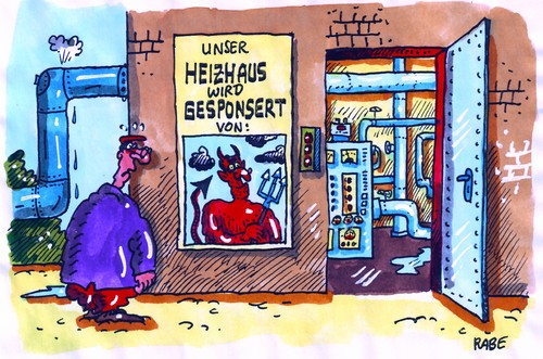 Cartoon: Heizhaus (medium) by RABE tagged heizhaus,ofen,heizkörper,wärme,heizen,hitze,ofenheizung,gasheizung,leitungsrohre,heizkosten,energie,euro,krise,umwelt,energiesparen,teufel,luzifer,hölle,höllenqualen,feuer,glut,dreizack,mann,plakat,sponsor,sponsoring,ofen,heizkörper,wärme,heizen,hitze,gas,heizkosten,energie,euro,umwelt,energiesparen