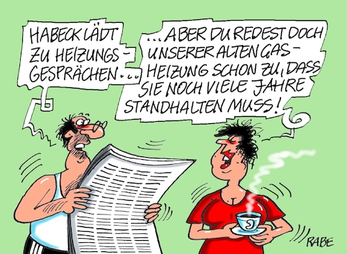 Cartoon: Heizungstalk (medium) by RABE tagged klima,klimaziele,klimawende,ampel,wissing,streit,umsetzung,rabe,ralf,böhme,cartoon,karikatur,pressezeichnung,farbcartoon,tagescartoon,dürre,klimakatastrophe,wüste,trockenheit,robert,habeck,grüne,heizungsstreit,heizungsgesetz,wärmewende,wärmepumpe,ölheizung,gasheizung,heizungstausch,gesetz,klima,klimaziele,klimawende,ampel,wissing,streit,umsetzung,rabe,ralf,böhme,cartoon,karikatur,pressezeichnung,farbcartoon,tagescartoon,dürre,klimakatastrophe,wüste,trockenheit,robert,habeck,grüne,heizungsstreit,heizungsgesetz,wärmewende,wärmepumpe,ölheizung,gasheizung,heizungstausch,gesetz