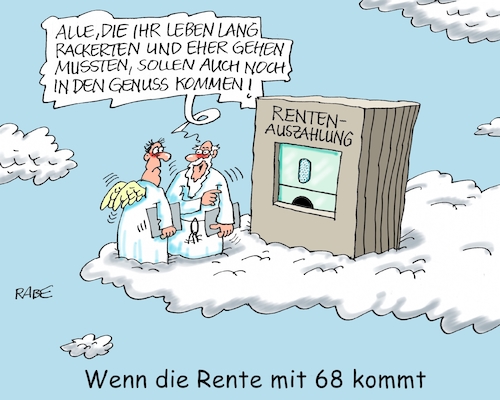 Cartoon: Himmlische Rente (medium) by RABE tagged rente,rentner,achtundsechzig,renteneintritt,renteneintrittsalter,rentenkasse,rentendasein,rabe,ralf,böhme,cartoon,karikatur,pressezeichnung,farbcartoon,tagescartoon,altmaier,himmel,petrus,wolke,kiosk,rente,rentner,achtundsechzig,renteneintritt,renteneintrittsalter,rentenkasse,rentendasein,rabe,ralf,böhme,cartoon,karikatur,pressezeichnung,farbcartoon,tagescartoon,altmaier,himmel,petrus,wolke,kiosk