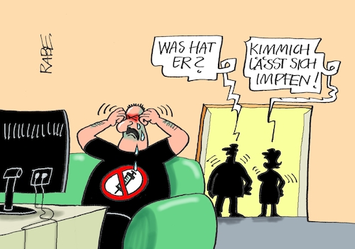 Cartoon: Impfkimmich (medium) by RABE tagged corona,bundländerkonferenz,merkel,kanzleramt,lockerungen,stufenplan,öffnungen,lockdown,shutdown,baumärkte,impfdosen,rki,fallzahlen,inzidenzwert,spahn,impfzentren,impfreihenfolge,notbremse,bundesliga,bayern,kimmich,impfgegner,impfbeführworter,fußball,fußballer,fußballspieler,corona,bundländerkonferenz,merkel,kanzleramt,lockerungen,stufenplan,öffnungen,lockdown,shutdown,baumärkte,impfdosen,rki,fallzahlen,inzidenzwert,spahn,impfzentren,impfreihenfolge,notbremse,bundesliga,bayern,kimmich,impfgegner,impfbeführworter,fußball,fußballer,fußballspieler