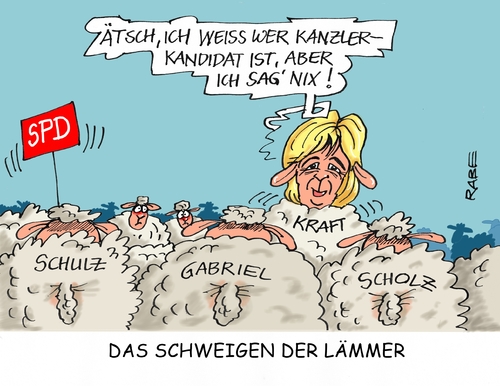 Cartoon: Kanzlerkandidat (medium) by RABE tagged kanzlerkandidat,schulz,gabriel,scholz,bundestagswahl,hannelore,kraft,spd,sozialdemokraten,rabe,ralf,böhme,cartoon,karikatur,pressezeichnung,farbcartoon,tagescartoon,lamm,schaf,ätsch,schafherde,kanzlerkandidat,schulz,gabriel,scholz,bundestagswahl,hannelore,kraft,spd,sozialdemokraten,rabe,ralf,böhme,cartoon,karikatur,pressezeichnung,farbcartoon,tagescartoon,lamm,schaf,ätsch,schafherde