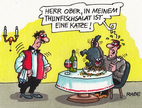 Cartoon: Katzenthunfisch (medium) by RABE tagged katze,kater,stubentiger,katzennapf,futter,thunfisch,thunfischsalat,fressnapf,rabe,ralf,böhme,cartoon,karikatur,pressezeichnung,farbcartoon,tagescartoon,ober,kellner,gastronomie,restaurant,essen,speisen,katze,kater,stubentiger,katzennapf,futter,thunfisch,thunfischsalat,fressnapf,rabe,ralf,böhme,cartoon,karikatur,pressezeichnung,farbcartoon,tagescartoon,ober,kellner,gastronomie,restaurant,essen,speisen