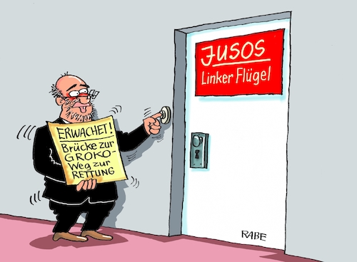 Cartoon: Kehret um (medium) by RABE tagged jusos,linker,flügel,spd,martin,schulz,groko,neuwahlen,minderheitsregierung,basis,parteispitze,rabe,ralf,böhme,cartoon,karikatur,pressezeichnung,farbcartoon,tagescartoon,zeugen,jehovas,wachturm,brücke,rettung,sonderparteitag,jusos,linker,flügel,spd,martin,schulz,groko,neuwahlen,minderheitsregierung,basis,parteispitze,rabe,ralf,böhme,cartoon,karikatur,pressezeichnung,farbcartoon,tagescartoon,zeugen,jehovas,wachturm,brücke,rettung,sonderparteitag