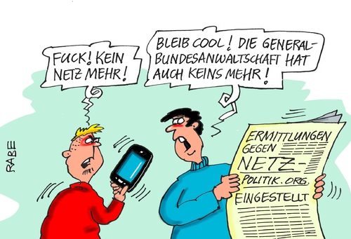 Cartoon: Kein Netz (medium) by RABE tagged netz,org,internet,internetforum,journalisten,generalbundesanwalt,bnd,mass,massen,rabe,ralf,böhme,cartoon,karikatur,pressezeichnung,farbcartoon,tagescartoon,heiko,bundesjustizminister,überwachung,staatsgeheimnisse,geheimnisverrat,strafverfahren,netz,org,internet,internetforum,journalisten,generalbundesanwalt,bnd,mass,massen,rabe,ralf,böhme,cartoon,karikatur,pressezeichnung,farbcartoon,tagescartoon,heiko,bundesjustizminister,überwachung,staatsgeheimnisse,geheimnisverrat,strafverfahren