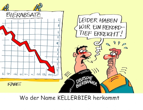 Cartoon: Kellerbier (medium) by RABE tagged deutsche,brauereien,braumeister,bier,biersorten,umsatz,minus,rekordtief,export,exportbier,rabe,ralf,böhme,cartoon,karikatur,pressezeichnung,farbcartoon,tagescartoon,bilanz,diagramm,brauer,bierabsatz,keller,verkaufszahlen,kellerbier,exportbilanz,deutsche,brauereien,braumeister,bier,biersorten,umsatz,minus,rekordtief,export,exportbier,rabe,ralf,böhme,cartoon,karikatur,pressezeichnung,farbcartoon,tagescartoon,bilanz,diagramm,brauer,bierabsatz,keller,verkaufszahlen,kellerbier,exportbilanz