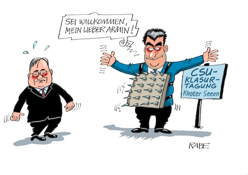 Cartoon: Klosterbrüder (medium) by RABE tagged söder,csu,dobrindt,landesgruppe,union,cdu,klausur,klausurtagung,kloster,seeon,rabe,ralf,böhme,cartoon,karikatur,pressezeichnung,farbcartoon,tagescartoon,armin,laschet,kanzlerkandidat,bundestagswahl,wahlkampf,nagelbrett,corona,söder,csu,dobrindt,landesgruppe,union,cdu,klausur,klausurtagung,kloster,seeon,rabe,ralf,böhme,cartoon,karikatur,pressezeichnung,farbcartoon,tagescartoon,armin,laschet,kanzlerkandidat,bundestagswahl,wahlkampf,nagelbrett,corona