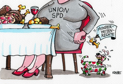 Cartoon: Knochenjob (medium) by RABE tagged koalition,koalitionsrunde,koalitionsgespräche,koalitionsregierung,cdu,csu,union,spd,sozialdemokraten,berlin,kanzlerin,merkel,gabriel,nahles,seehofer,regierungsbildung,mindestlohn,steuererhöhung,rabe,ralf,böhme,cartoon,karikatur,pressezeichnung,farbcartoon,essen,festmahl,hund,knochen,bettler,fleischknochen,menue,grüne,rote,linke,opposition,minderheit,minderheitenrechte,bundestag,koalition,koalitionsrunde,koalitionsgespräche,koalitionsregierung,cdu,csu,union,spd,sozialdemokraten,berlin,kanzlerin,merkel,gabriel,nahles,seehofer,regierungsbildung,mindestlohn,steuererhöhung,rabe,ralf,böhme,cartoon,karikatur,pressezeichnung,farbcartoon,essen,festmahl,hund,knochen,bettler,fleischknochen,menue,grüne,rote,linke,opposition,minderheit,minderheitenrechte,bundestag