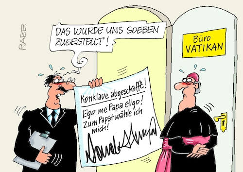 Cartoon: Konklave (medium) by RABE tagged trrump,donald,präsident,usa,zoll,strafzoll,cartoon,karikatur,rabe,ralf,böhme,pressezeichnung,farbcartoon,tagescartoon,vatikan,büro,papst,franziskus,tod,sekretär,konklave,selbsternennung,kirche,bischof,trrump,donald,präsident,usa,zoll,strafzoll,cartoon,karikatur,rabe,ralf,böhme,pressezeichnung,farbcartoon,tagescartoon,vatikan,büro,papst,franziskus,tod,sekretär,konklave,selbsternennung,kirche,bischof