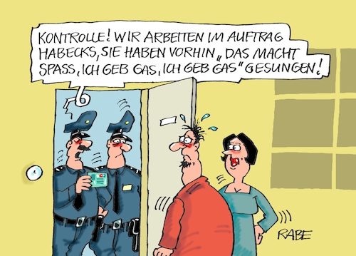 Cartoon: Kontrollteam (medium) by RABE tagged gas,gassparen,gasnotstand,gasgeben,sanktionen,gasspeicher,gasheizung,rabe,ralf,böhme,cartoon,karikatur,pressezeichnung,farbcartoon,tagescartoon,robert,habeck,putin,ukrainekrieg,polizei,spitzel,gas,gassparen,gasnotstand,gasgeben,sanktionen,gasspeicher,gasheizung,rabe,ralf,böhme,cartoon,karikatur,pressezeichnung,farbcartoon,tagescartoon,robert,habeck,putin,ukrainekrieg,polizei,spitzel