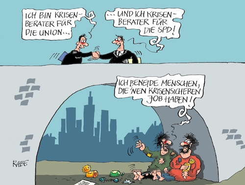 Cartoon: Krisenmanager (medium) by RABE tagged spd,nahles,umfragewerte,afd,wählergunst,prozent,rabe,ralf,böhme,cartoon,karikatur,pressezeichnung,farbcartoon,tagescartoon,baum,raben,tante,scholz,groko,koalitionsstreit,asylstreit,asylkompromiss,union,cdu,merkel,kanzlerin,arbeiterpartei,absturz,bayernwahl,hessenwahl,krise,parteienkrise,krisenberater,krisenmanager,job,arbeitsplatz,brücke,obdachlose,spd,nahles,umfragewerte,afd,wählergunst,prozent,rabe,ralf,böhme,cartoon,karikatur,pressezeichnung,farbcartoon,tagescartoon,baum,raben,tante,scholz,groko,koalitionsstreit,asylstreit,asylkompromiss,union,cdu,merkel,kanzlerin,arbeiterpartei,absturz,bayernwahl,hessenwahl,krise,parteienkrise,krisenberater,krisenmanager,job,arbeitsplatz,brücke,obdachlose