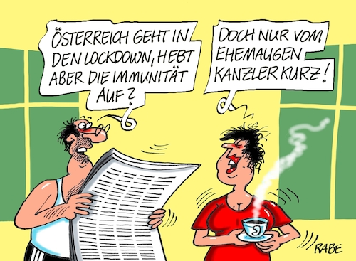 Cartoon: Kurze Immunität (medium) by RABE tagged corona,bundländerkonferenz,merkel,kanzleramt,lockerungen,stufenplan,öffnungen,lockdown,shutdown,baumärkte,impfdosen,rki,fallzahlen,inzidenzwert,spahn,impfzentren,impfreihenfolge,notbremse,österreich,immunität,aufhebung,kanzler,kurz,wien,verschärfung,corona,bundländerkonferenz,merkel,kanzleramt,lockerungen,stufenplan,öffnungen,lockdown,shutdown,baumärkte,impfdosen,rki,fallzahlen,inzidenzwert,spahn,impfzentren,impfreihenfolge,notbremse,österreich,immunität,aufhebung,kanzler,kurz,wien,verschärfung