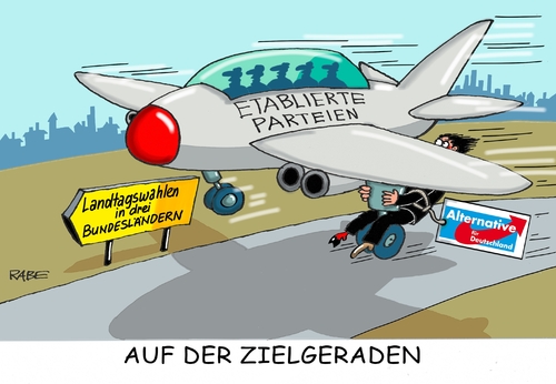 Cartoon: Landtagswahlen (medium) by RABE tagged landtagswahlen,spd,zugpferd,gabriel,wahlprogramm,stimmenfang,rabe,ralf,böhme,cartoon,karikatur,pressezeichnung,farbcartoon,tagescartoon,flüchtlinge,flüchtlingskrise,flugzeug,zielgerade,landebahn,blinder,passagier,rollfeld,afd,petry,landtagswahlen,spd,zugpferd,gabriel,wahlprogramm,stimmenfang,rabe,ralf,böhme,cartoon,karikatur,pressezeichnung,farbcartoon,tagescartoon,flüchtlinge,flüchtlingskrise,flugzeug,zielgerade,landebahn,blinder,passagier,rollfeld,afd,petry