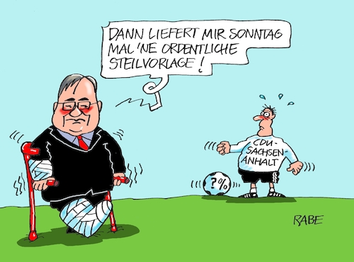 Cartoon: Lascher Laschet (medium) by RABE tagged landtagswahl,sachsen,anhalt,haseloff,cdu,afd,bürger,rabe,ralf,böhme,cartoon,karikatur,pressezeichnung,farbcartoon,tagescartoon,fussball,steilvorlage,tor,bundestagswahl,armin,laschet,ball,fussballer,landtagswahl,sachsen,anhalt,haseloff,cdu,afd,bürger,rabe,ralf,böhme,cartoon,karikatur,pressezeichnung,farbcartoon,tagescartoon,fussball,steilvorlage,tor,bundestagswahl,armin,laschet,ball,fussballer