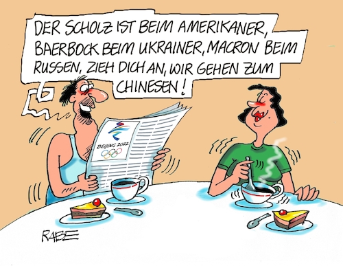 Cartoon: Lecker essengehen (medium) by RABE tagged china,peking,menschenrechte,boykott,winterspiele,olympiade,rabe,ralf,böhme,cartoon,karikatur,pressezeichnung,farbcartoon,tagescartoon,sport,sportler,corona,tv,fernseher,rauswurf,biden,usa,ami,amerikaner,russe,russland,putin,macron,baerbock,ukraine,staatsbesuch,chinese,essen,essengehen,restuaurant,mann,frau,frühstückstisch,china,peking,menschenrechte,boykott,winterspiele,olympiade,rabe,ralf,böhme,cartoon,karikatur,pressezeichnung,farbcartoon,tagescartoon,sport,sportler,corona,tv,fernseher,rauswurf,biden,usa,ami,amerikaner,russe,russland,putin,macron,baerbock,ukraine,staatsbesuch,chinese,essen,essengehen,restuaurant,mann,frau,frühstückstisch