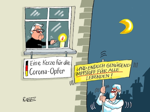 Cartoon: Lichterfest (medium) by RABE tagged corona,bundländerkonferenz,merkel,kanzleramt,lockerungen,stufenplan,öffnungen,lockdown,shutdown,baumärkte,impfdosen,rki,fallzahlen,inzidenzwert,spahn,impfzentren,impfreihenfolge,notbremse,bundespräsident,frank,walther,steinmeier,kerze,kerzenschein,fenster,coronaopfer,gedenken,impfstoff,michel,nacht,corona,bundländerkonferenz,merkel,kanzleramt,lockerungen,stufenplan,öffnungen,lockdown,shutdown,baumärkte,impfdosen,rki,fallzahlen,inzidenzwert,spahn,impfzentren,impfreihenfolge,notbremse,bundespräsident,frank,walther,steinmeier,kerze,kerzenschein,fenster,coronaopfer,gedenken,impfstoff,michel,nacht