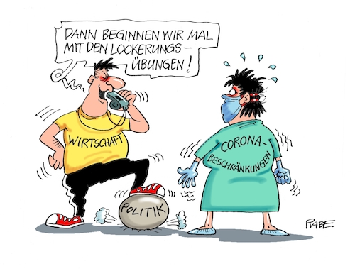 Cartoon: Locker vom Hocker (medium) by RABE tagged virus,corona,pandemie,coronakrise,rabe,ralf,böhme,cartoon,karikatur,pressezeichnung,farbcartoon,tagescartoon,viren,virenschutz,mundschutz,desinfektion,föderal,föderalismus,ländersache,ausgangsbeschränklungen,abstand,abstandhalten,kontaktsperren,aufhebung,exit,coronabeschränkungen,trainer,fitnessübung,lockerungsübung,virus,corona,pandemie,coronakrise,rabe,ralf,böhme,cartoon,karikatur,pressezeichnung,farbcartoon,tagescartoon,viren,virenschutz,mundschutz,desinfektion,föderal,föderalismus,ländersache,ausgangsbeschränklungen,abstand,abstandhalten,kontaktsperren,aufhebung,exit,coronabeschränkungen,trainer,fitnessübung,lockerungsübung