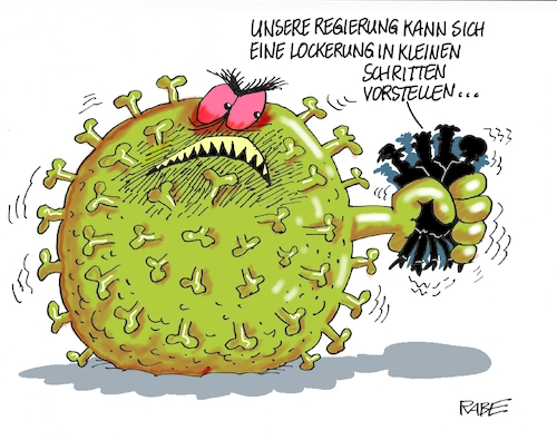 Cartoon: Lockerungsübung (medium) by RABE tagged virus,corona,pandemie,coronakrise,rabe,ralf,böhme,cartoon,karikatur,pressezeichnung,farbcartoon,tagescartoon,viren,virenschutz,mundschutz,desinfektion,föderal,föderalismus,ländersache,lockerung,aufhebung,abstandhalten,kontaktbeschränkungen,ausgangsbeschränkungen,festhalten,regierung,bundesländer,ministerpräsidenten,virus,corona,pandemie,coronakrise,rabe,ralf,böhme,cartoon,karikatur,pressezeichnung,farbcartoon,tagescartoon,viren,virenschutz,mundschutz,desinfektion,föderal,föderalismus,ländersache,lockerung,aufhebung,abstandhalten,kontaktbeschränkungen,ausgangsbeschränkungen,festhalten,regierung,bundesländer,ministerpräsidenten