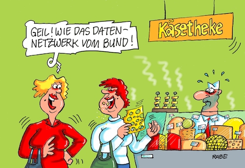 Cartoon: Löchriges (medium) by RABE tagged hacker,hackerangriff,netze,netzwerk,datennetzwerk,bund,bundesregierung,bundesinnenministerium,sicherheitsbehörden,rabe,ralf,böhme,cartoon,karikatur,pressezeichnung,farbcartoon,tagescartoon,geheimdienst,spionage,löcher,käse,schweizerkäse,emmentaler,käsethekekontrollmedien,cyberangrif,cyberspace,hacker,hackerangriff,netze,netzwerk,datennetzwerk,bund,bundesregierung,bundesinnenministerium,sicherheitsbehörden,rabe,ralf,böhme,cartoon,karikatur,pressezeichnung,farbcartoon,tagescartoon,geheimdienst,spionage,löcher,käse,schweizerkäse,emmentaler,käsethekekontrollmedien,cyberangrif,cyberspace