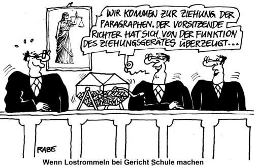 Cartoon: Lottofee (medium) by RABE tagged olg,münchenrichter,vorsitzender,los,lostrommel,ziehungsgerät,robe,paragraphen,verhandlung,verhandlungssaal,sitzplätze,plätze,presse,presseplätze,medien,medienvertreter,rabe,ralf,böhme,cartoon,karikatur,türken,griechen,neonazi,nazimorde,nsu,prozess,mundlos,olg,münchenrichter,vorsitzender,los,lostrommel,ziehungsgerät,robe,paragraphen,verhandlung,verhandlungssaal,sitzplätze,plätze,presse,presseplätze,medien,medienvertreter,rabe,ralf,böhme,cartoon,karikatur,türken,griechen,neonazi,nazimorde,nsu,prozess,mundlos