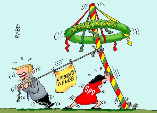 Cartoon: Maibaum Aufstellung (medium) by RABE tagged ampel,ampelregierung,rot,grün,gelb,fdp,spd,grüne,rabe,ralf,böhme,cartoon,karikatur,pressezeichnung,farbcartoon,tagescartoon,gärtnerei,gärtner,gewächshaus,stiefmüterchen,frühjahr,frühjahrsbepflanzung,maibaum,aufsteller,mai,wonnemonat,parteitag,programm,beschluss,abschaffung,renteneintrittsalter,ampelkurs,wirtschaftswende,wende,ampel,ampelregierung,rot,grün,gelb,fdp,spd,grüne,rabe,ralf,böhme,cartoon,karikatur,pressezeichnung,farbcartoon,tagescartoon,gärtnerei,gärtner,gewächshaus,stiefmüterchen,frühjahr,frühjahrsbepflanzung,maibaum,aufsteller,mai,wonnemonat,parteitag,programm,beschluss,abschaffung,renteneintrittsalter,ampelkurs,wirtschaftswende,wende