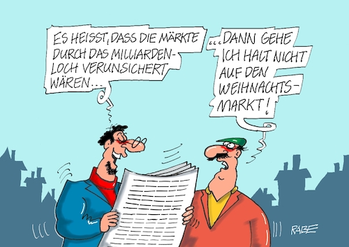 Cartoon: Markttag (medium) by RABE tagged ampelregierung,scholz,spd,grüne,fdp,lindner,kinder,kindergrundsicherung,rabe,ralf,böhme,cartoon,karikatur,pressezeichnung,farbcartoon,tagescartoon,hausmeister,ohren,zähne,milliardenloch,schuldenbremse,haushaltsloch,weihnachten,weihnachtsmarkt,unsicherheit,ampelregierung,scholz,spd,grüne,fdp,lindner,kinder,kindergrundsicherung,rabe,ralf,böhme,cartoon,karikatur,pressezeichnung,farbcartoon,tagescartoon,hausmeister,ohren,zähne,milliardenloch,schuldenbremse,haushaltsloch,weihnachten,weihnachtsmarkt,unsicherheit