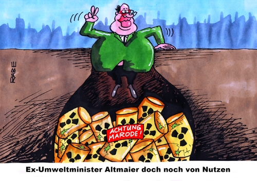 Cartoon: Marodes Fass (medium) by RABE tagged atommüll,atommüllfässer,untertage,endlager,radioaktivität,uran,stollen,bergbauschacht,strahlung,rabe,ralf,böhme,cartoon,karikatur,pressezeichnung,farbcartoon,tagescartoon,altmaier,exminister,bundesumweltminister,verstrahlung,nutzen,atommüll,atommüllfässer,untertage,endlager,radioaktivität,uran,stollen,bergbauschacht,strahlung,rabe,ralf,böhme,cartoon,karikatur,pressezeichnung,farbcartoon,tagescartoon,altmaier,exminister,bundesumweltminister,verstrahlung,nutzen